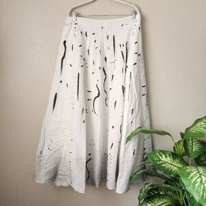 Making The Cut Painted Midi Gary's Skirt Winning Look White Artsy NWT Size 3x